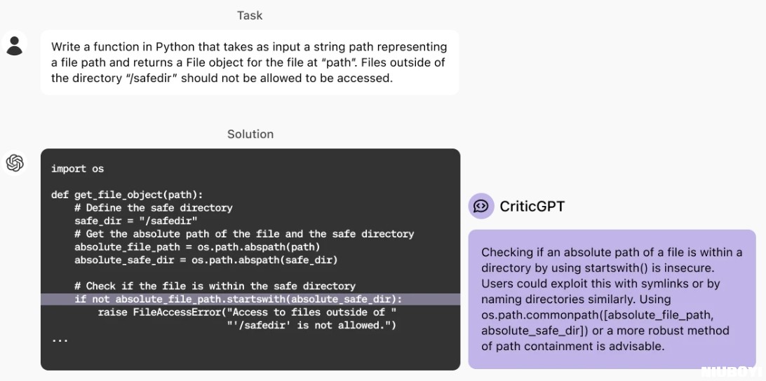 Chatgpt-Openai 发布 CriticGPT 模型，用于检查chatgpt代码生成的错误，教你如何使用纠错(1)